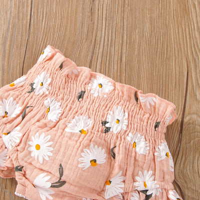 Conjunto de Dos Piezas Niña con Pantalón Suspender Estampado Floral - Image 9