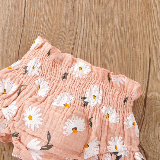 Conjunto de Dos Piezas Niña con Pantalón Suspender Estampado Floral - Image 9