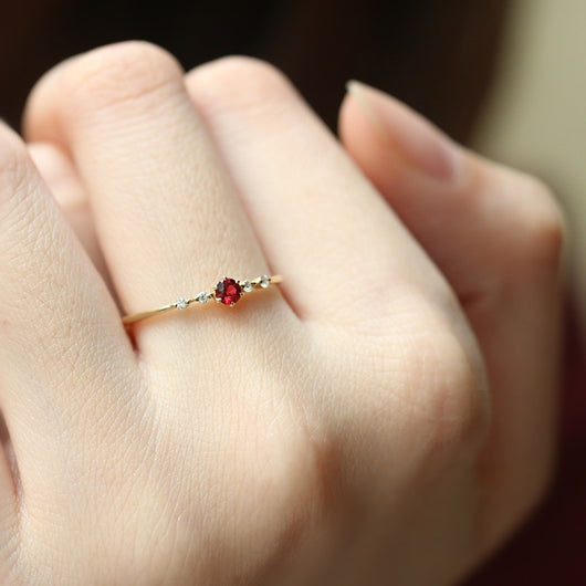 Anillo de Compromiso y Boda en Oro 16k con Rubí y Diamantes para Mujer - Image 5