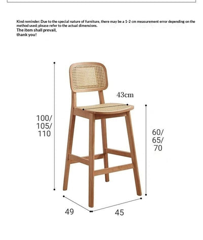Taburete de Bar Ovalado en Ratán Tejido con Madera de Hule Maciza - Image 25