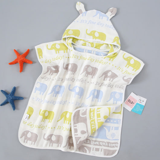 Capa de Baño Infantil con Capucha de Algodón Gasa Pura - Image 20