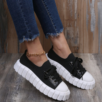Zapatos Retro de Cordones con Punta Redonda para Mujer en Color Bisqué - Image 4