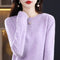 Suéter de Lana Pura Cuello Redondo Mujer - Diseño Holgado Otoño Invierno