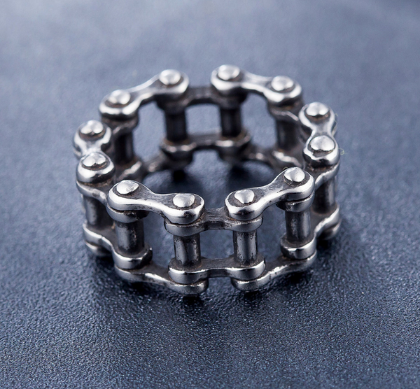 Anillo de Cadena Acero Inoxidable Estilo Punk Rock para Hombre