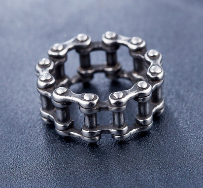 Anillo de Cadena Acero Inoxidable Estilo Punk Rock para Hombre - Image 2