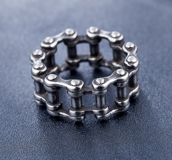 Anillo de Cadena Acero Inoxidable Estilo Punk Rock para Hombre