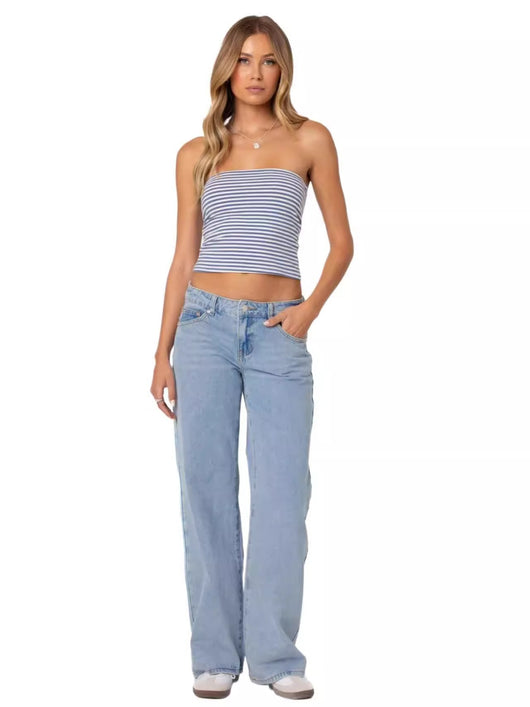 Jeans de Cintura Alta y Pierna Ancha Efecto Limpiador - Image 16