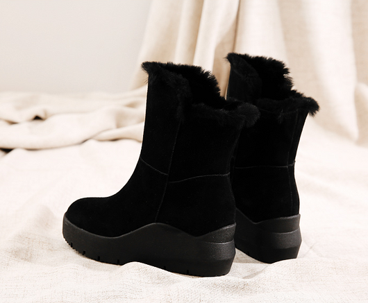 Botas de Nieve Forradas para Mujer - Diseño Coreano Elevado con Suela Acolchada - Image 4