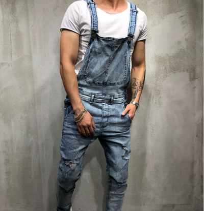 Enterizo Denim Sling con Rotos Desgarrados - Image 9
