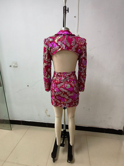 Blazer Backless con Lentejuelas Brillantes - Image 15