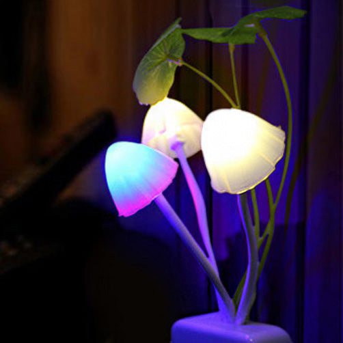 Lámpara Hongo LED con Sensor de Luz, 3 Colores