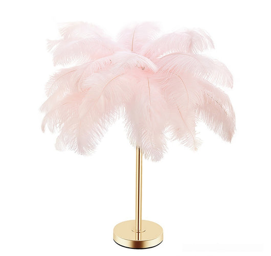 Lámpara Nocturna USB con Plumas de Avestruz Natural - Luz Ambiente para Dormitorio - Image 5