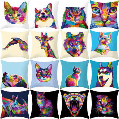 Funda de Almohada Cuadrada con Animales Estilo Nórdico