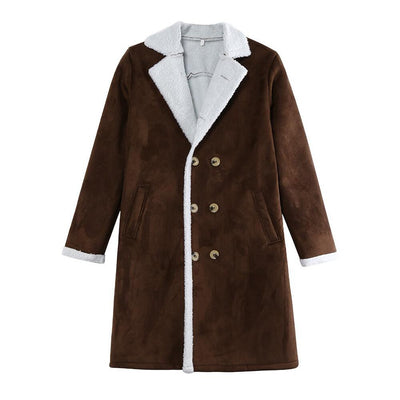 Abrigo Largo Polar Térmico Invierno - Imitación Gamuza Faux Deerskin - Image 11