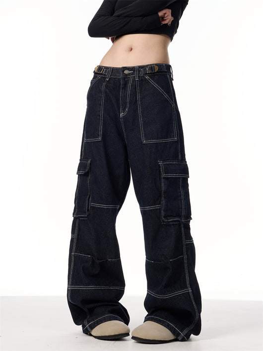 Pantalones Cargo Rectos con Rayas Vintage - Image 12