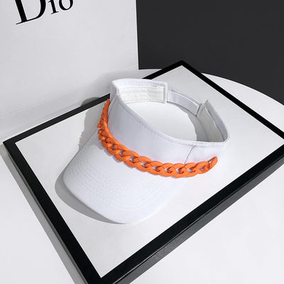 Gorra de Red Vacía con Cadena Dorada - Protección Solar Estilo Verano - Image 7