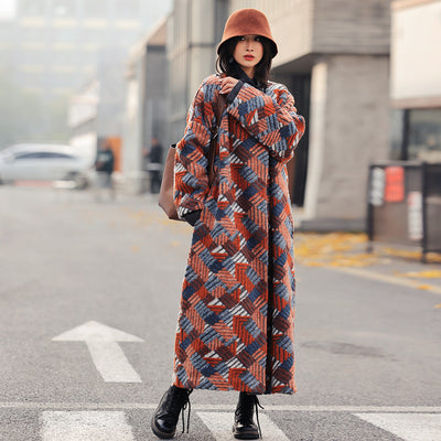 Abrigo Suelto de Lana Jacquard Tridimensional para Mujer - Image 3