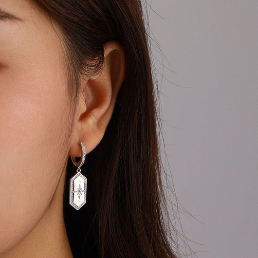 Aretes de Plata Pura Estilo Europeo Lujo Minimalista