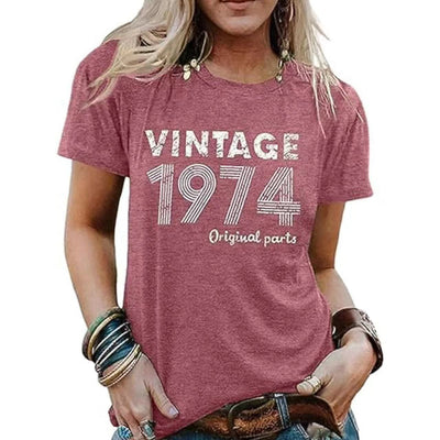 Blusa Vintage con Estampado de Letras para Fiestas - Image 4
