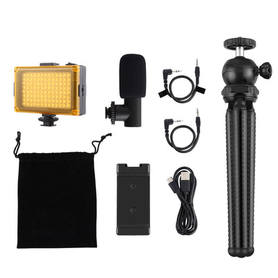 Kit Profesional de Transmisión en Vivo con Trípode Octopus, Luz de Relleno y Micrófono - Image 8