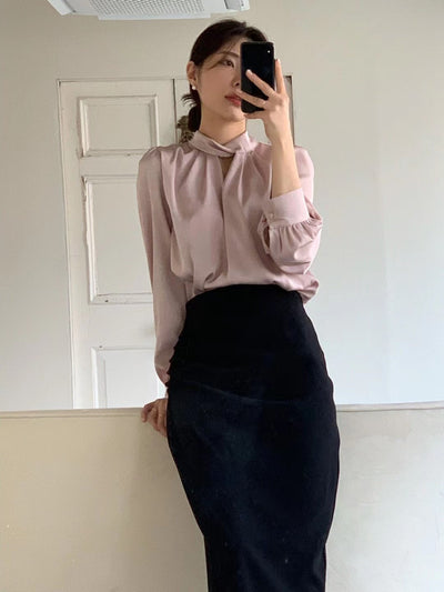 Blusa Elegante con Cuello en V y Mangas Abullonadas - Image 10