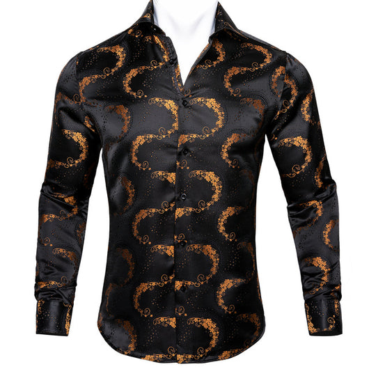 Camisa de Seda Estampado Paisley Azul Verdoso - Diseño Floral Sofisticado para Hombre - Image 34
