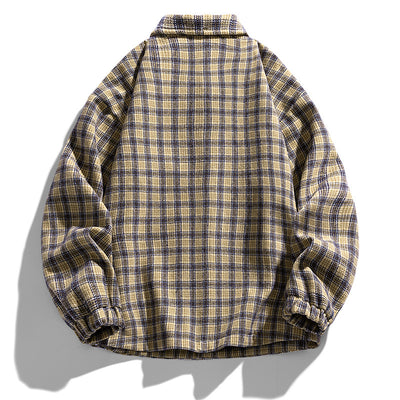 Chaqueta Camisa Tallas Grandes con Estampado Cuadros Bicolor - Image 3