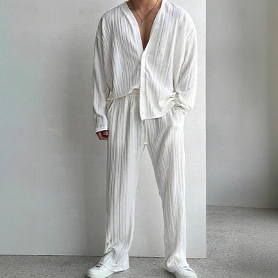 Traje Casual de Dos Piezas con Camisa de Manga Larga - Image 6