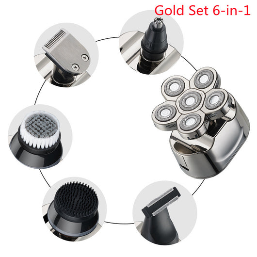 Afeitadora Eléctrica 6 en 1 para Hombre con Trimmer de Cejas y 6 Cabezales - Image 16