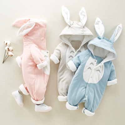 Pijama Enterizo Acolchado para Bebé con Capucha - Ropa de Gateo Térmica