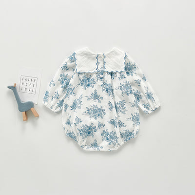 Falda de Algodón con Estampado Azul y Blanco - Image 4