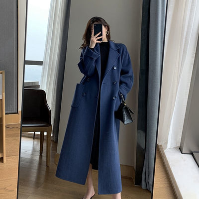 Abrigo de Lana Estilo Western Talla Grande Largo Bajo la Rodilla - Image 9