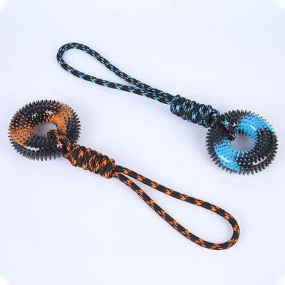 Cuerda Interactiva Doble Color para Perros - Juguete Resistente a Mordidas con Nudo - Image 3