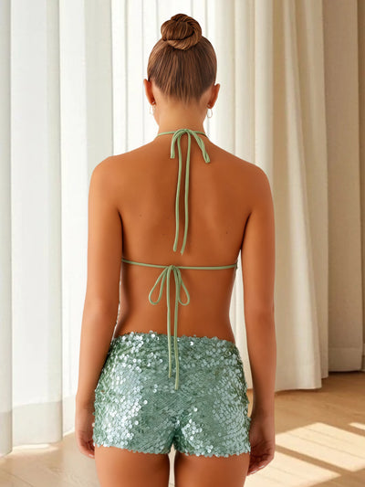 Blusa Elegante con Lentejuelas, Bordados y Espalda Descubierta - Image 9