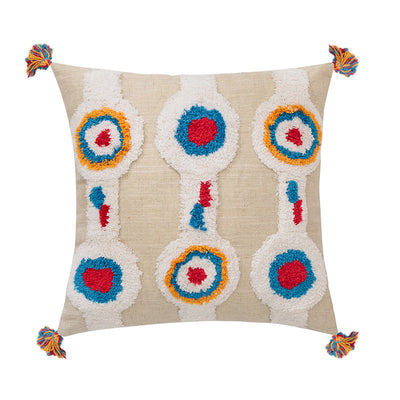 Funda de Almohada con Diseño Geométrico y Borlas - Image 5