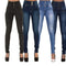 Pantalones de Mezclilla Elástica Cintura Alta