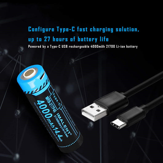 Linterna LED Recargable R30C de Alto Rendimiento con Batería Litio 21700 - Image 3