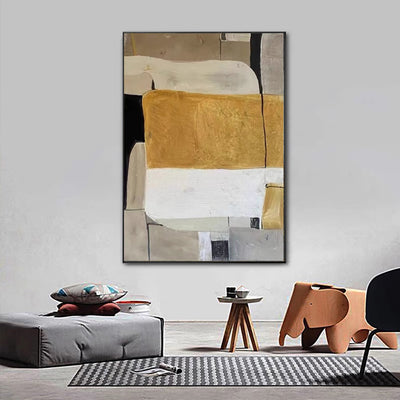 Cuadro Abstracto Moderno Colores Morandi - Lienzo Óleo Hecho a Mano sin Marco - Image 6