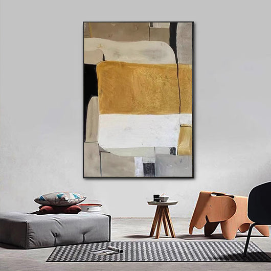Cuadro Abstracto Moderno Colores Morandi - Lienzo Óleo Hecho a Mano sin Marco - Image 6