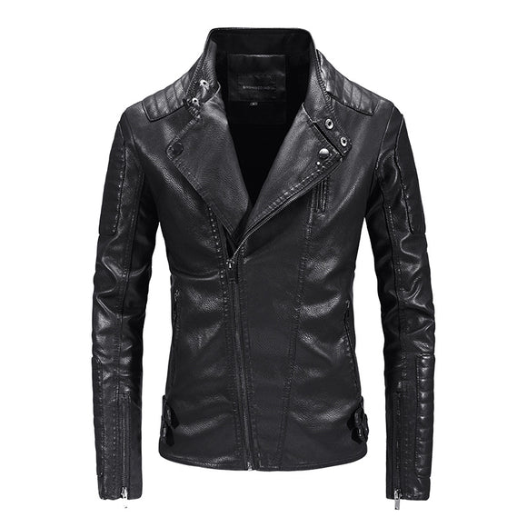 Jaqueta Masculina de Couro PU com Forro Polar - Estilo Moderno