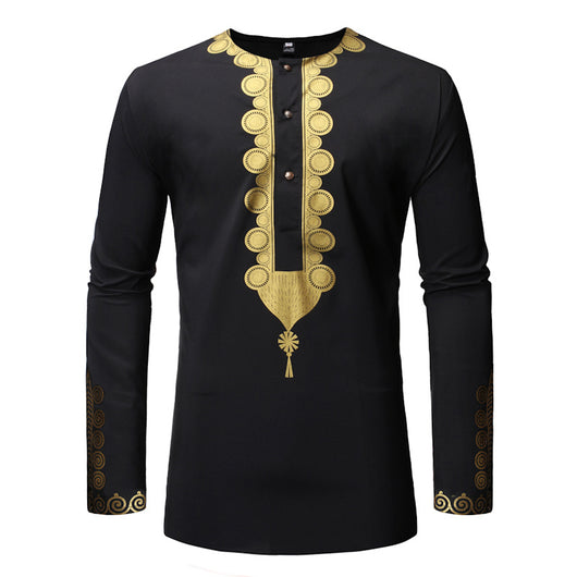 Camisa Casual de Manga Larga con Brillo Metalizado para Hombre - Image 6
