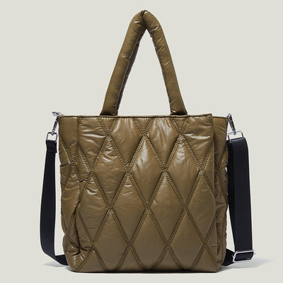 Bolso Mensajero Mujer Cuadros Diamante Gran Capacidad Acolchado - Image 5