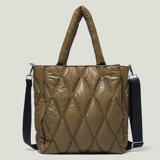Bolso Mensajero Mujer Cuadros Diamante Gran Capacidad Acolchado - Image 5