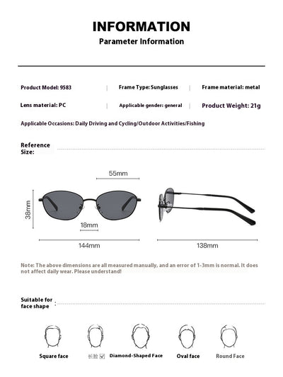 Small oval metal sunglasses for women with a gold frame and brown gradient lenses, featuring black temple tips. - Image 8