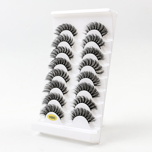 Pestañas Postizas 3D Volumen Doble - 8 Pares Efecto Natural Rizadas