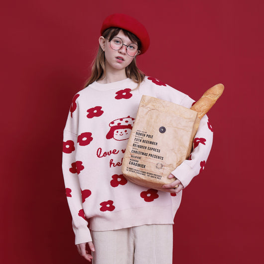 Suéter para niña con diseño jacquard estampado de dibujos animados - Image 3