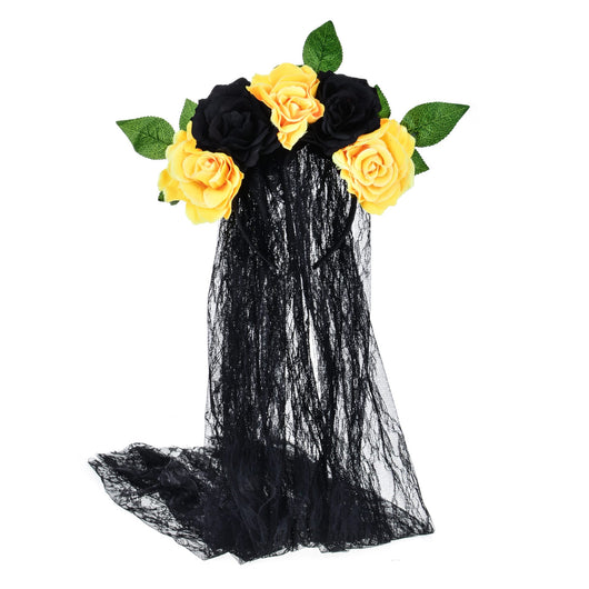 Diadema de Rosas Artificiales con Velo de Encaje - Image 19