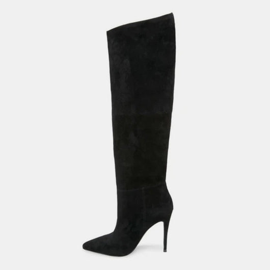 Botas Stiletto Plisadas Hasta la Rodilla - Image 17