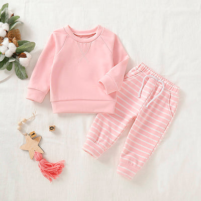 Conjunto de Pijama para Bebés Niños y Niñas - Sudadera y Pantalón Rayado (3-18 Meses) - Image 10
