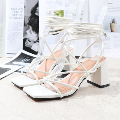 Sandalias con Tacón Robusto y Tiras Cruzadas para Mujer - Image 17